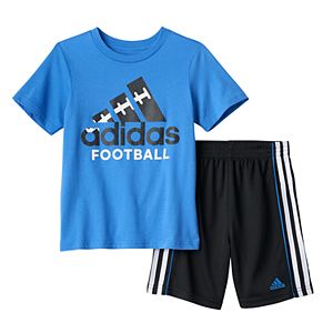 Baby Boy adidas Logo Football Tee & Shorts Set