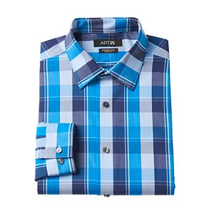Men's Apt. 9® Slim-Fit Premier Flex Collar Plaid Stretch Dress Shirt