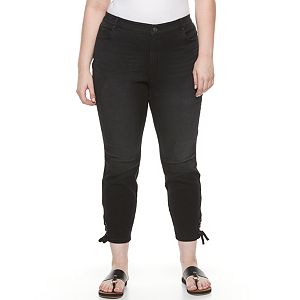 Plus Size Gloria Vanderbilt Alexandra Lace-Up Skinny Ankle Jeans