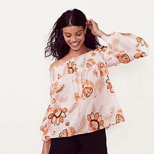 Women's LC Lauren Conrad Smocked Off-the-Shoulder Top