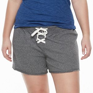 Juniors' Plus Size SO® Lace-Up Lounge Shorts