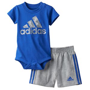 Baby Boy adidas Logo Graphic Bodysuit & Shorts Set