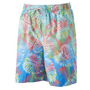 Big & Tall Croft & Barrow® Palm Leaf Microfiber Swim Trunks