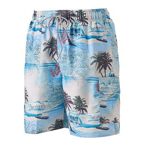 Big & Tall Croft & Barrow® Tropical Microfiber Swim Trunks