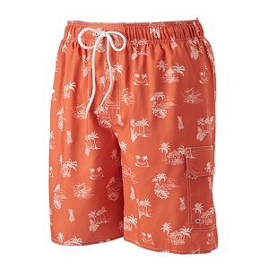 Big & Tall Croft & Barrow® Palm Tree Microfiber Swim Trunks