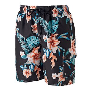 Big & Tall Croft & Barrow® Floral Microfiber Swim Trunks