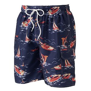 Big & Tall Croft & Barrow® Tropical Microfiber Swim Trunks