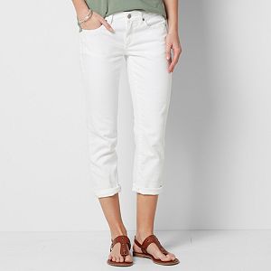 Women's SONOMA Goods for Life™ Cuffed White Capri Jeans