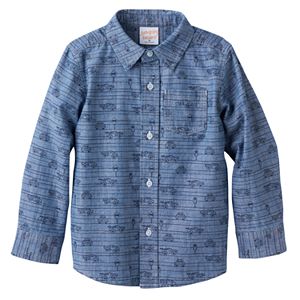 Baby Boy Jumping Beans® Cars Chambray Button-Front Shirt