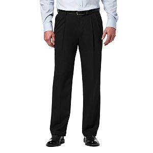 Men's Haggar Premium Classic-Fit Stretch Pleated Dress Pants