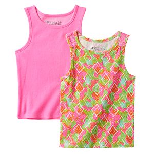 Toddler Girl Freestyle Revolution 2-pk. Perforated Heart Tank Top & Multi-Colored Pattern Tank Top