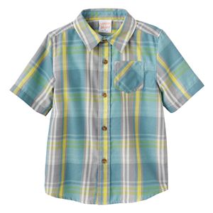 Baby Boy Jumping Beans® Plaid Flannel Short Sleeve Shirt