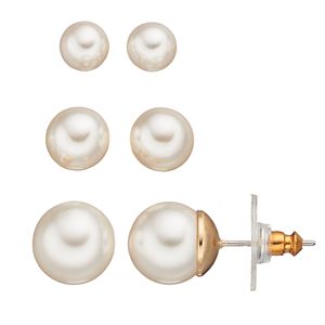 Napier Simulated Pearl Stud Earring Set