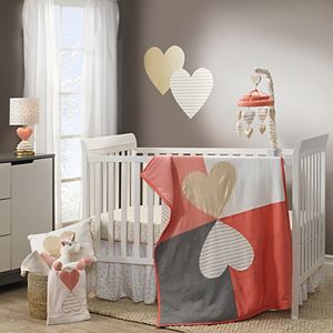 Lambs & Ivy 3-pc. Dawn Hearts Crib Bedding Set