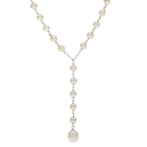 PearLustre by Imperial Sterling Silver Freshwater Cultured Pearl Y Necklace