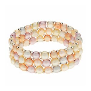 PearLustre by Imperial Sterling Silver Freshwater Cultured Pearl Stretch Bracelet