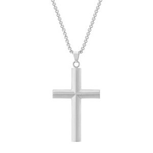 LYNX Men's Stainless Steel Cross Pendant Necklace