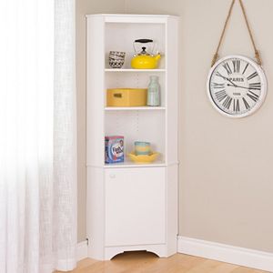 Prepac Elite Tall 1-Door Corner Storage Cabinet