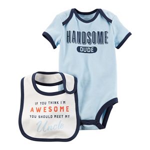 Baby Boy Carter's Family Slogan Graphic Bodysuit & Bib Set
