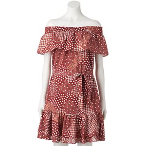 Women's LC Lauren Conrad Print Off-the-Shoulder Shift Dress
