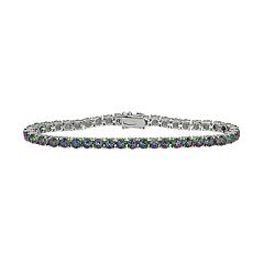 Sterling Silver Mystic Fire Topaz Bracelet by