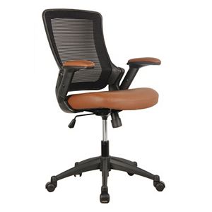 Techni Mobili Mesh Back Faux-Leather Desk Chair