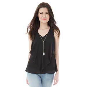 Juniors' IZ Byer California Cutout Ruffle Tank