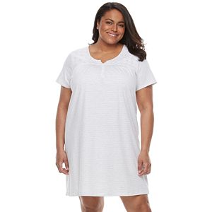 Plus Size Croft & Barrow® Pajamas: Short Sleeve Eyelet Sleep Shirt
