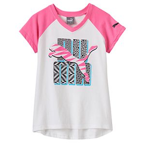 Girls 4-6x PUMA Logo Raglan Tee