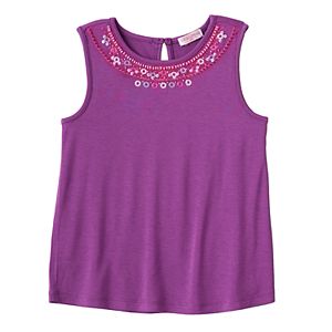 Girls 4-6x Design 365 Embroidered Beaded Tank Top