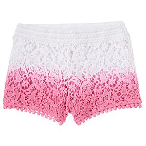 Girls 4-6x Design 365 Dip-Dyed Crocheted Shorts