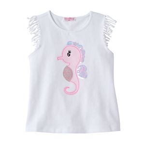 Toddler Girl Design 365 Seahorse Sequined Tee
