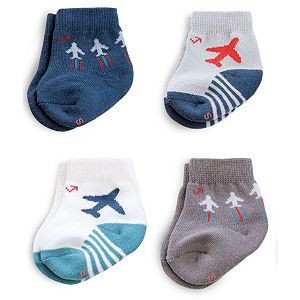Baby Boy everUP™ 4-pk. Airplane Crew Socks