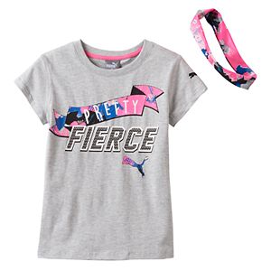 Girls 4-6x PUMA Tee & Headband Set