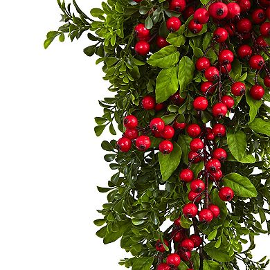 nearly natural Artificial Berry Boxwood Wall Decor