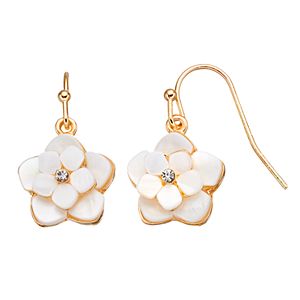 LC Lauren Conrad Mother-of-Pearl Tiered Flower Nickel Free Drop Earrings