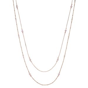 LC Lauren Conrad Long Mother-of-Pearl Beaded Double Strand Necklace