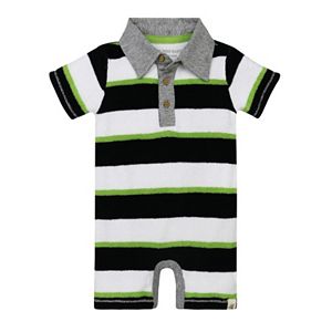 Baby Boy Burt's Bees Baby Organic Striped Polo Romper