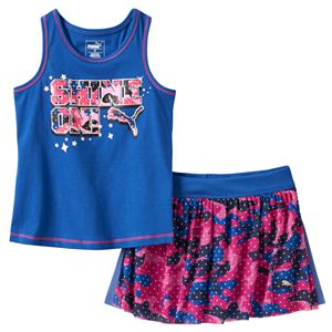 Girls 4-6x PUMA Racerback Tank & Mesh Skort Set