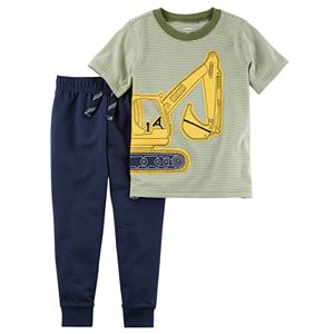 Toddler Boy Carter's Construction Short Sleeve Tee & Jogger Pants Set