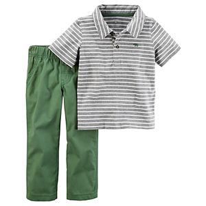 Toddler Boy Carter's Striped Polo & Pants Set