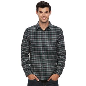 Men's Apt. 9®  Slim-Fit Plaid Brushed Flannel Button-Down Shirt