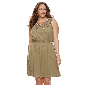 Plus Size SONOMA Goods for Life™ Embroidered Tank Dress