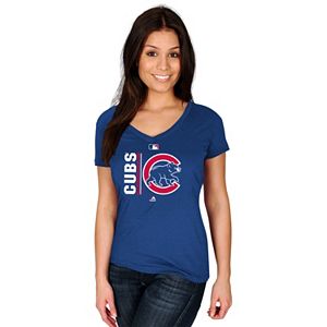 Women's Majestic Chicago Cubs AC Team Icon Tee