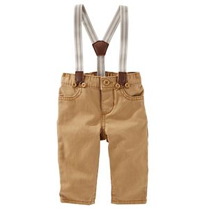 Baby Boy OshKosh B'gosh® Solid Twill Suspender Pants