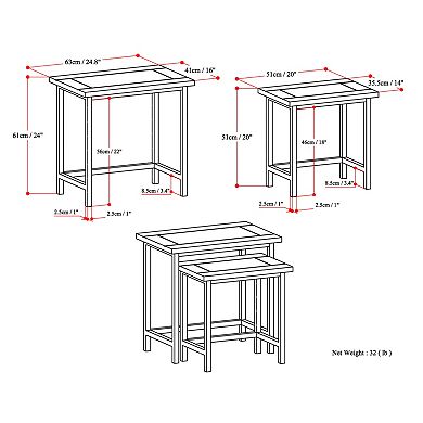 Simpli Home Skyler Nesting End Table 2-piece Set