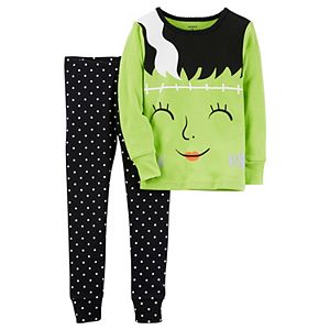 Baby Girl Carter's 2-pc. Frankenstein Top & Polka-Dot Pants Pajama Set