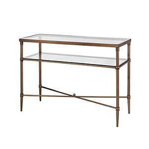 Madison Park Signature Porter Glass Top Console Table