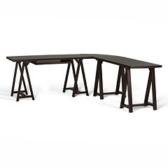 Simpli Home Sawhorse L-Shaped Corner Desk