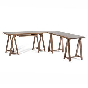 Simpli Home Sawhorse L-Shaped Corner Desk